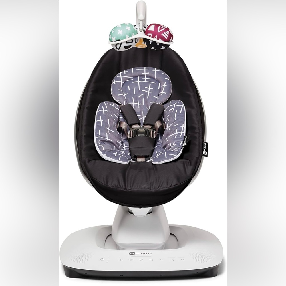 4moms MamaRoo Multi-Motion Baby Swing in Classic Black with Plush Infant Insert